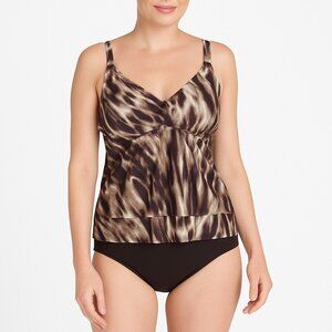 Magicsuit Women's Body Control brown white  1pc Swimsuit Size 8 NWT